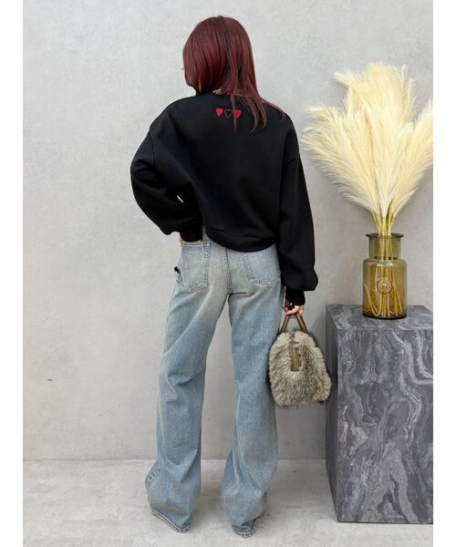 EVRIS（エヴリス）の「【裏起毛】グラフィックショートスウェット（スウェット・レディース・グリーン/グレー/ブラック・FREE）」の16枚目の写真