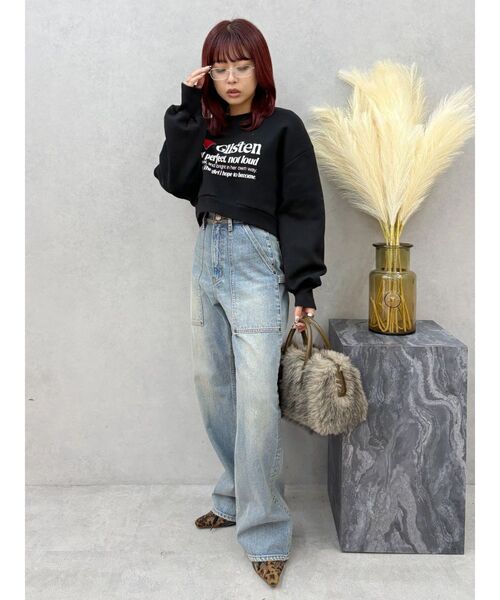 EVRIS（エヴリス）の「【裏起毛】グラフィックショートスウェット（スウェット・レディース・グリーン/グレー/ブラック・FREE）」の17枚目の写真