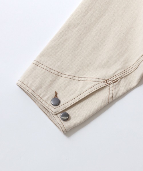 Mark Gonzales(マーク・ゴンザレス)の「MARK GONZALES ARTWORK COLLECTION/マークゴンザレス 別注 オーバーサイズ ワンポイント刺繍 衿コーデュロイ デニムカバーオール デニムジャケット ブルゾン(カバーオール・メンズ・ブラック/アイボリー/ブルー・XL/L/M)」の15枚目の写真