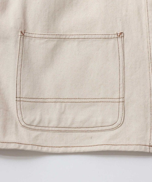 Mark Gonzales(マーク・ゴンザレス)の「MARK GONZALES ARTWORK COLLECTION/マークゴンザレス 別注 オーバーサイズ ワンポイント刺繍 衿コーデュロイ デニムカバーオール デニムジャケット ブルゾン(カバーオール・メンズ・ブラック/アイボリー/ブルー・XL/L/M)」の12枚目の写真