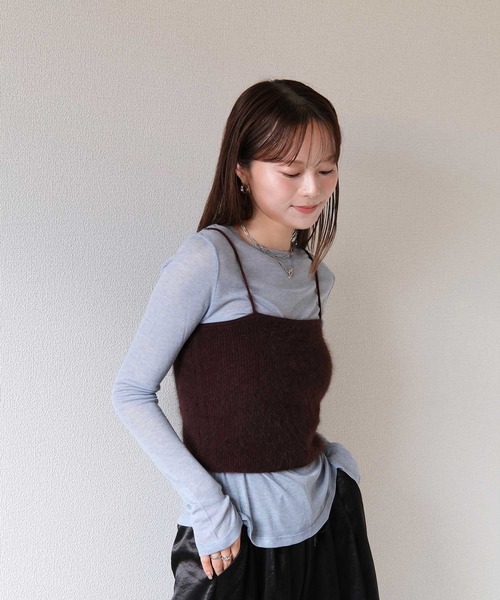 Reurie'(レウリィ)の「バックスリットセミシアートップ / 長袖 クルーネック シンプル ベーシック レイヤード カジュアル モード ブルー ホワイト(Tシャツ/カットソー・レディース・ブルー/アイボリー・FREE)」の4枚目の写真