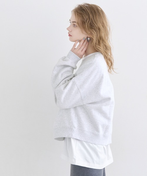 coca（coca）（コカ）の「ヘビーウェイト裏起毛ビンテージ加工無地スウェット（スウェット・レディース・ブラック/ライトベージュ/ライトピンク/ライトグレー・L/M/S/XL）」の7枚目の写真