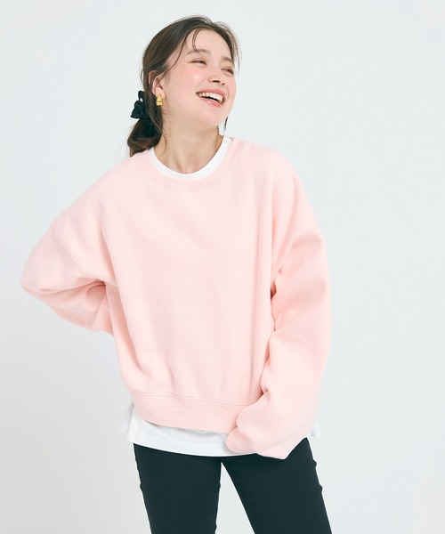 セール】ヘビーウェイト裏起毛ビンテージ加工無地スウェット