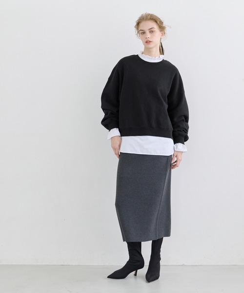 coca（coca）（コカ）の「ヘビーウェイト裏起毛ビンテージ加工無地スウェット（スウェット・レディース・ブラック/ライトベージュ/ライトピンク/ライトグレー・L/M/S/XL）」の18枚目の写真