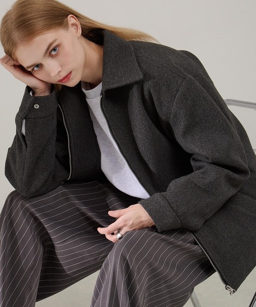 EMMA CLOTHES（エマクローズ）の「テックメルトンジップアップCPOジャケット（その他アウター・メンズ・ダークブラウン/ブラック/チャコール/ダークネイビー・S/L/M）」の3枚目の写真