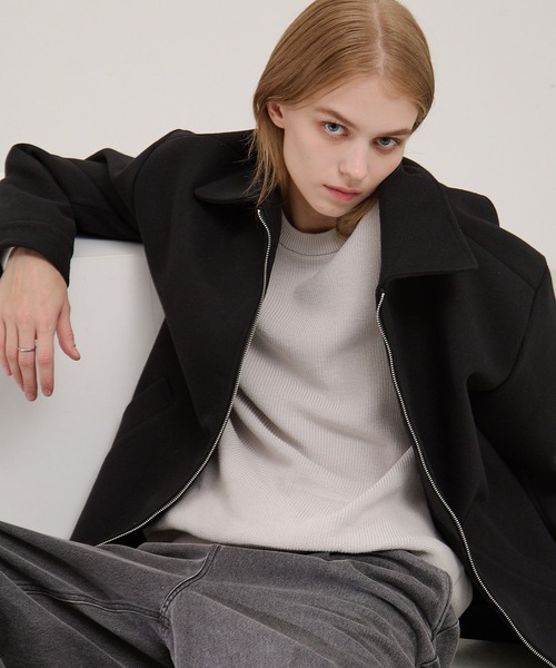 EMMA CLOTHES（エマクローズ）の「テックメルトンジップアップCPOジャケット（その他アウター・メンズ・ダークブラウン/ブラック/チャコール/ダークネイビー・S/L/M）」の5枚目の写真