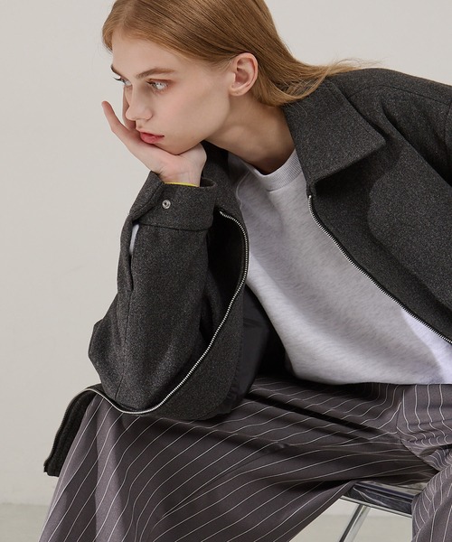 EMMA CLOTHES（エマクローズ）の「テックメルトンジップアップCPOジャケット（その他アウター・メンズ・ダークブラウン/ブラック/チャコール/ダークネイビー・S/L/M）」の21枚目の写真