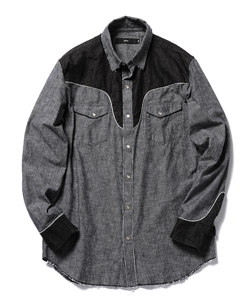 BEAMS(ビームス)の「◇VAPORIZE / シャンブレー ウエスタンシャツ(シャツ/ブラウス・メンズ・ブラック/ライトブルー・MEDIUM/SMALL/LARGE)」の1枚目の写真