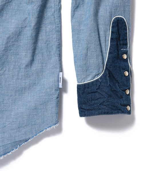 BEAMS(ビームス)の「◇VAPORIZE / シャンブレー ウエスタンシャツ(シャツ/ブラウス・メンズ・ブラック/ライトブルー・MEDIUM/SMALL/LARGE)」の7枚目の写真