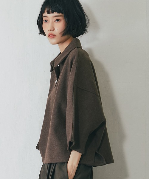 セール】シルバーボタンポンチョ風シャツ（Tシャツ/カットソー