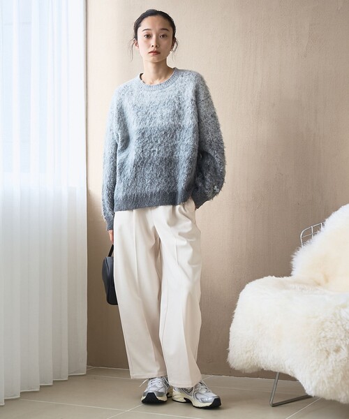 PENNEYS(ぺニーズ)の「【PENNEYS(ぺニーズ)別注】 グラデ起毛シャギーニット(ニット/セーター・レディース・オレンジ/グレー/ライトブルー・FREE)」の15枚目の写真