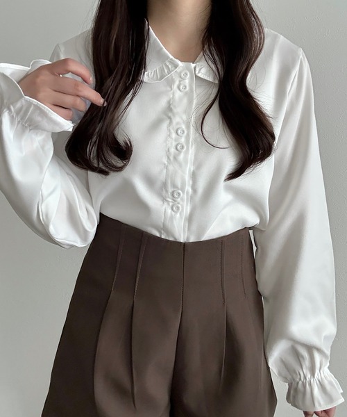 Cham.(チャム)の「丸襟ブラウス(シャツ/ブラウス・レディース・ホワイト・F)」の6枚目の写真