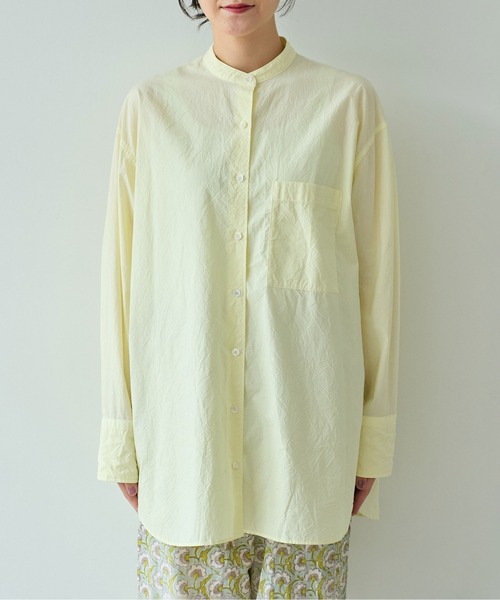 yuni（ユニ　）の「コットンキャッチワッシャーmoe sleeves back ribon　ブラウス（シャツ/ブラウス・レディース・イエロー/ブルー/ブラック/パープル/グリーン/ホワイト・FREE）」の11枚目の写真