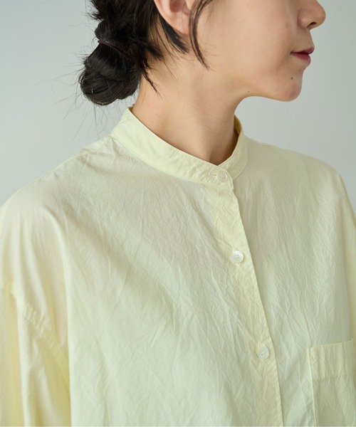yuni（ユニ　）の「コットンキャッチワッシャーmoe sleeves back ribon　ブラウス（シャツ/ブラウス・レディース・イエロー/ブルー/ブラック/パープル/グリーン/ホワイト・FREE）」の15枚目の写真