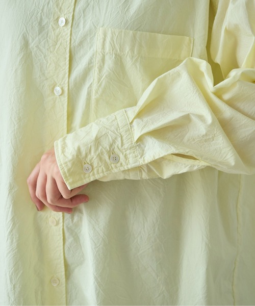 yuni（ユニ　）の「コットンキャッチワッシャーmoe sleeves back ribon　ブラウス（シャツ/ブラウス・レディース・イエロー/ブルー/ブラック/パープル/グリーン/ホワイト・FREE）」の18枚目の写真