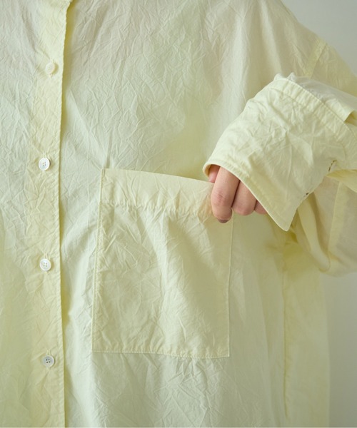 yuni（ユニ　）の「コットンキャッチワッシャーmoe sleeves back ribon　ブラウス（シャツ/ブラウス・レディース・イエロー/ブルー/ブラック/パープル/グリーン/ホワイト・FREE）」の19枚目の写真