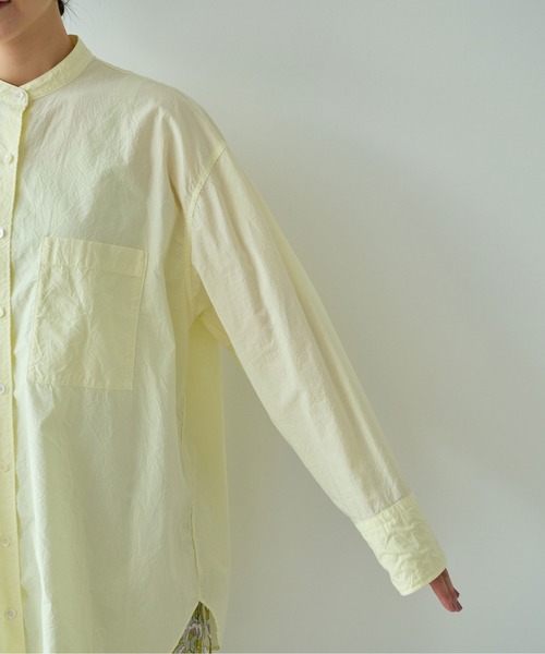 yuni（ユニ　）の「コットンキャッチワッシャーmoe sleeves back ribon　ブラウス（シャツ/ブラウス・レディース・イエロー/ブルー/ブラック/パープル/グリーン/ホワイト・FREE）」の17枚目の写真