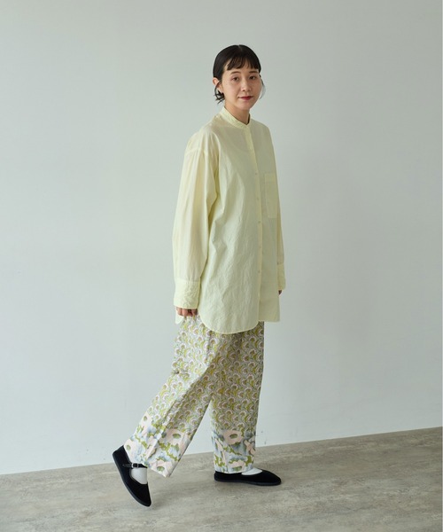 yuni（ユニ　）の「コットンキャッチワッシャーmoe sleeves back ribon　ブラウス（シャツ/ブラウス・レディース・イエロー/ブルー/ブラック/パープル/グリーン/ホワイト・FREE）」の10枚目の写真