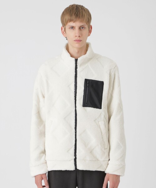 BLACK LABEL CRESTBRIDGE(ブラックレーベル・クレストブリッジ)の「【BLACK lab.】シャドーチェックボアブルゾン(ブルゾン・メンズ・オフホワイト/ブラック・M/L/XL)」の4枚目の写真