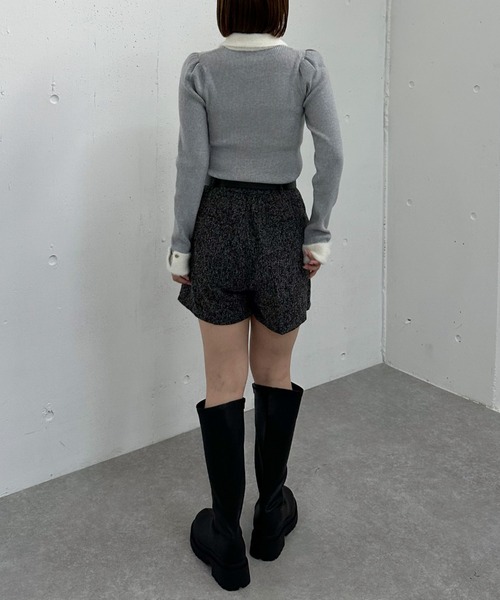 archives（アルシーヴ）の「ベルト付ツイードショートパンツ（その他パンツ・レディース・チャコールグレー/ブラック・MEDIUM）」の12枚目の写真