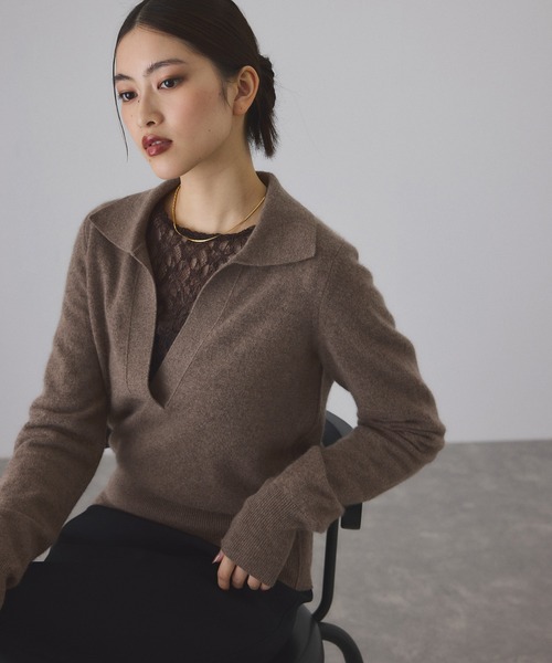 アダムエロペ（ADAM ET ROPE’）/カシミヤポロニット セール】カシミヤポロニット（ニット/セーター）｜ADAM ET ROPE