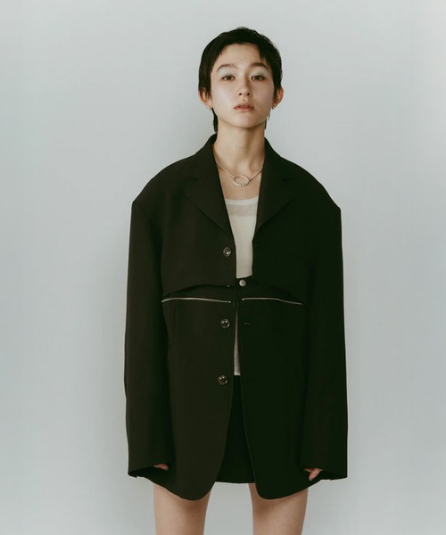 Knuth Marf(クヌースマーフ)の「custom dad jacket(テーラードジャケット・レディース・ブラック/ベージュ・S)」の12枚目の写真
