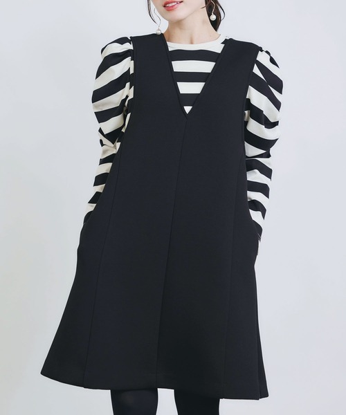 PICCIN（ピッチン）の「ダンボールショートジャンパースカート（ジャンパースカート・レディース・ブラック・M）」の14枚目の写真