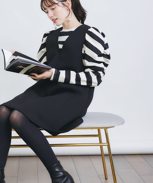 PICCIN（ピッチン）の「ダンボールショートジャンパースカート（ジャンパースカート・レディース・ブラック・M）」の21枚目の写真