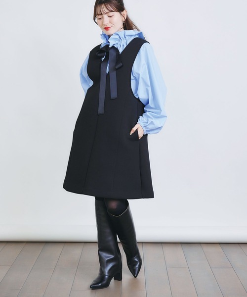 PICCIN（ピッチン）の「ダンボールショートジャンパースカート（ジャンパースカート・レディース・ブラック・M）」の5枚目の写真