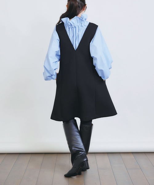 PICCIN（ピッチン）の「ダンボールショートジャンパースカート（ジャンパースカート・レディース・ブラック・M）」の7枚目の写真