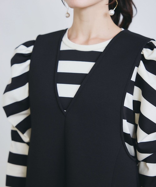 PICCIN（ピッチン）の「ダンボールショートジャンパースカート（ジャンパースカート・レディース・ブラック・M）」の8枚目の写真