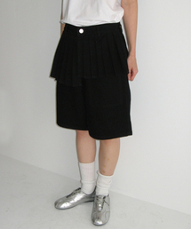OFF BALANCE PLEAT LAYERED SHORTS PANTS BLACK