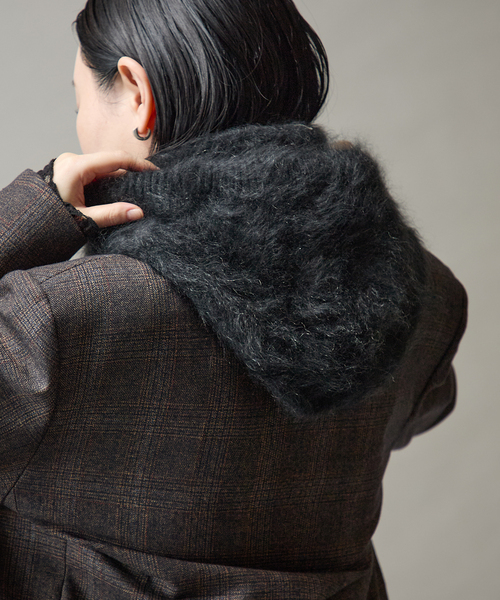 セール】A SAUCE MELER アソースメレ カシミヤファー フードスヌード