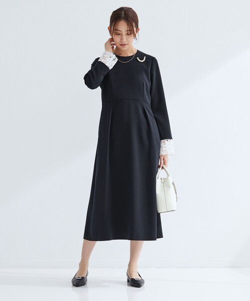 size SHORTあり］ソデレース 2WAY ワンピース（ワンピース）｜green