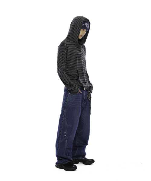 AAKAM（アーカム）の「Incision Eyelet Washed Denim Pants (Blue)（デニムパンツ・レディース・その他・1/2）」の14枚目の写真