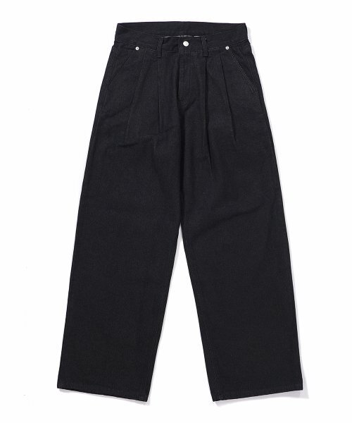 GAKKAI UNIONS(ガッカイユニオンズ)の「ツーピンタックベーシックワイドデニムパンツブラック(デニムパンツ・レディース・その他・LARGE/SMALL/MEDIUM)」の2枚目の写真