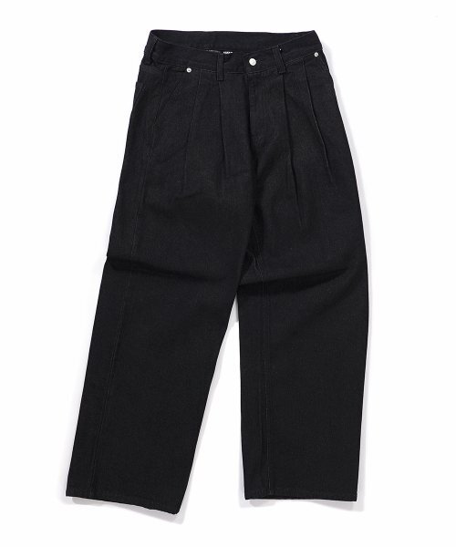 GAKKAI UNIONS(ガッカイユニオンズ)の「ツーピンタックベーシックワイドデニムパンツブラック(デニムパンツ・レディース・その他・LARGE/SMALL/MEDIUM)」の4枚目の写真