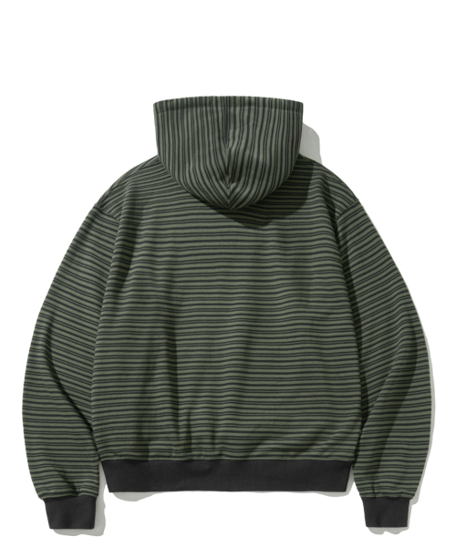 F.ILLUMINATE（フィルミネイト）の「スモールアセンティックストライプフードパーカー-カーキ（パーカー・レディース・その他・SMALL/MEDIUM/LARGE）」の2枚目の写真