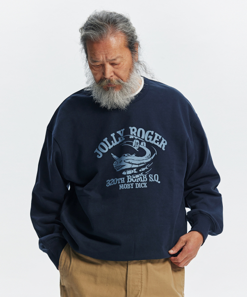 FRIZMWORKS(フリズムワークス)の「JOLLY ROGER MOBYDICK SWEATSHIRT _ NAVY(スウェット・メンズ・その他・SMALL/MEDIUM/LARGE/X-LARGE)」の1枚目の写真