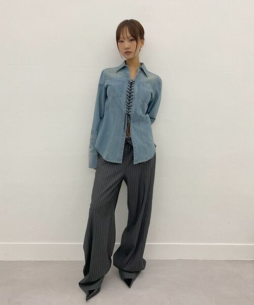 MILLO WOMEN（ミロウーマン）の「折りたたみワイドトラウザー[チャコールグレー]（スラックス・レディース・その他・SMALL/MEDIUM）」の12枚目の写真