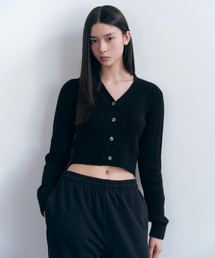 MUSINSA STANDARD WOMAN（ムシンサスタンダードウーマン）の「ウィメンズソフトブークルリブクロップカーディガン[ブラック]（カーディガン/ボレロ・レディース）」