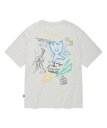 Wacky WiLLy（ワッキーウィリー）の「Spray graphic short sleeve t-shirt light grey（Tシャツ/カットソー）」