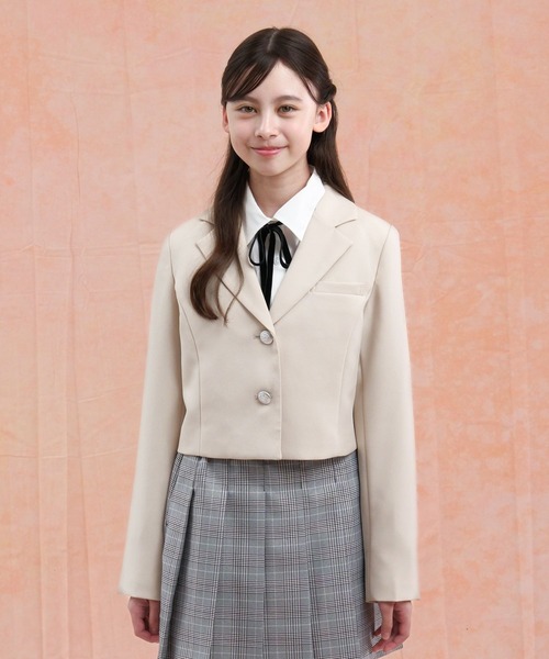 GLOBAL WORK（グローバルワーク）の「卒服/イージーケアジャケット/598135（テーラードジャケット・キッズ・アイボリー/ブラック/グレー・150cm/160cm）」の6枚目の写真