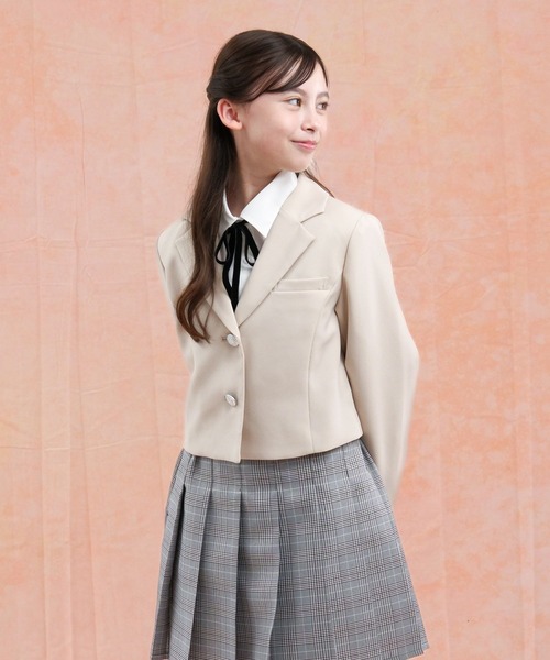 GLOBAL WORK（グローバルワーク）の「卒服/イージーケアジャケット/598135（テーラードジャケット・キッズ・アイボリー/ブラック/グレー・150cm/160cm）」の7枚目の写真