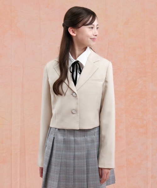 GLOBAL WORK（グローバルワーク）の「卒服/イージーケアジャケット/598135（テーラードジャケット・キッズ・アイボリー/ブラック/グレー・150cm/160cm）」の8枚目の写真