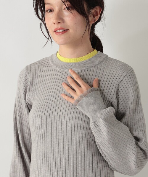 Afternoon Tea(アフタヌーンティー)の「レイヤード風プルオーバーニット(ニット/セーター・レディース・グレー/ブルー/ネイビー・MEDIUM)」の7枚目の写真