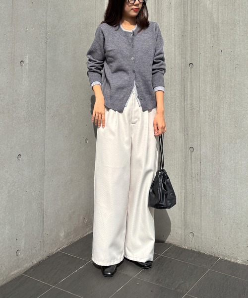 ISOOK（アイスー）の「【ISOOK / アイスー】配色レイヤードカーディガン / ニット カーディガン バイカラー 秋冬 厚手 ミドル丈 長袖 羽織り グレー ZOZOTOWN限定（カーディガン/ボレロ・レディース・グレー/チャコールグレー・FREE）」の19枚目の写真