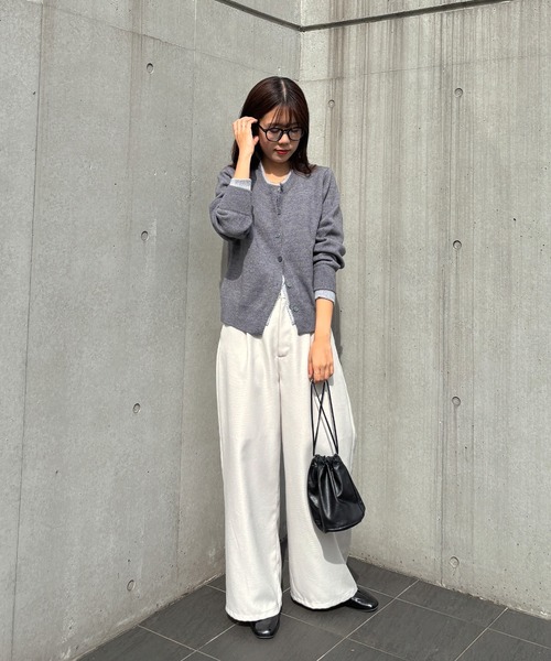 ISOOK（アイスー）の「【ISOOK / アイスー】配色レイヤードカーディガン / ニット カーディガン バイカラー 秋冬 厚手 ミドル丈 長袖 羽織り グレー ZOZOTOWN限定（カーディガン/ボレロ・レディース・グレー/チャコールグレー・FREE）」の20枚目の写真