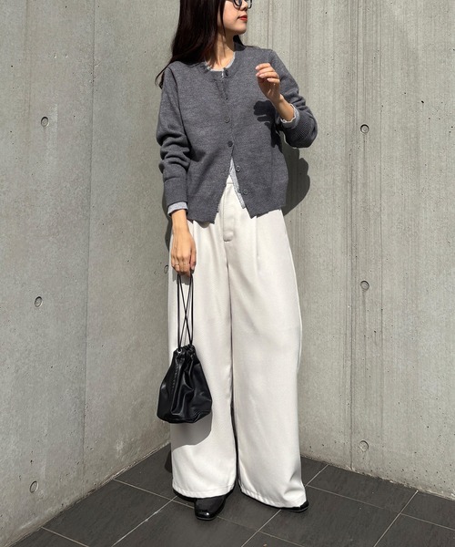 ISOOK（アイスー）の「【ISOOK / アイスー】配色レイヤードカーディガン / ニット カーディガン バイカラー 秋冬 厚手 ミドル丈 長袖 羽織り グレー ZOZOTOWN限定（カーディガン/ボレロ・レディース・グレー/チャコールグレー・FREE）」の10枚目の写真