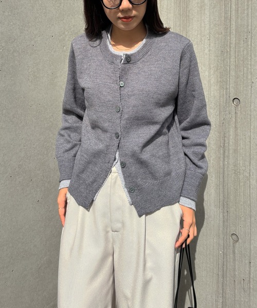 ISOOK（アイスー）の「【ISOOK / アイスー】配色レイヤードカーディガン / ニット カーディガン バイカラー 秋冬 厚手 ミドル丈 長袖 羽織り グレー ZOZOTOWN限定（カーディガン/ボレロ・レディース・グレー/チャコールグレー・FREE）」の12枚目の写真